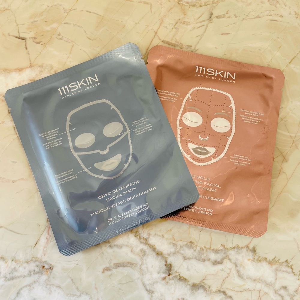 111SKIN Cryo De-Puffing and Rose Gold Brightening Face Masks